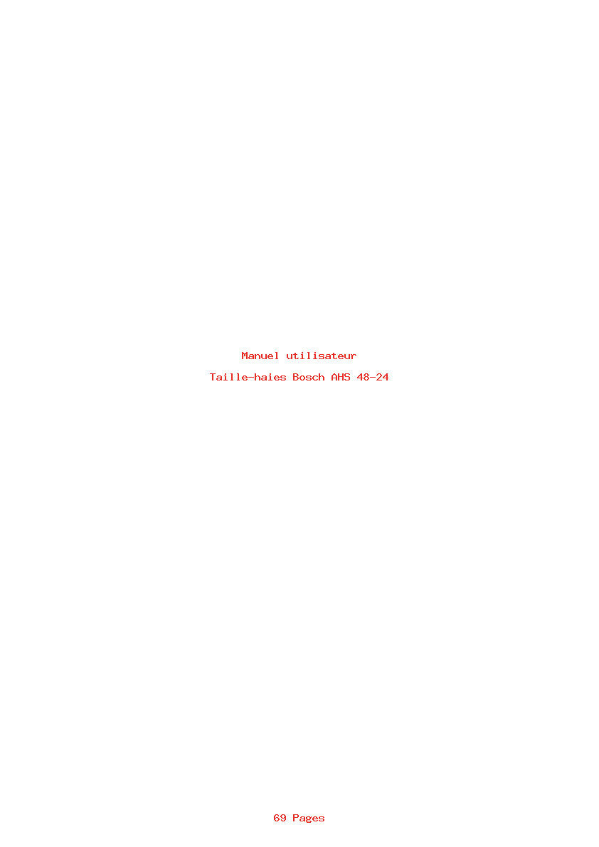 Page 1 de la notice Manuel utilisateur Bosch AHS 48-24
