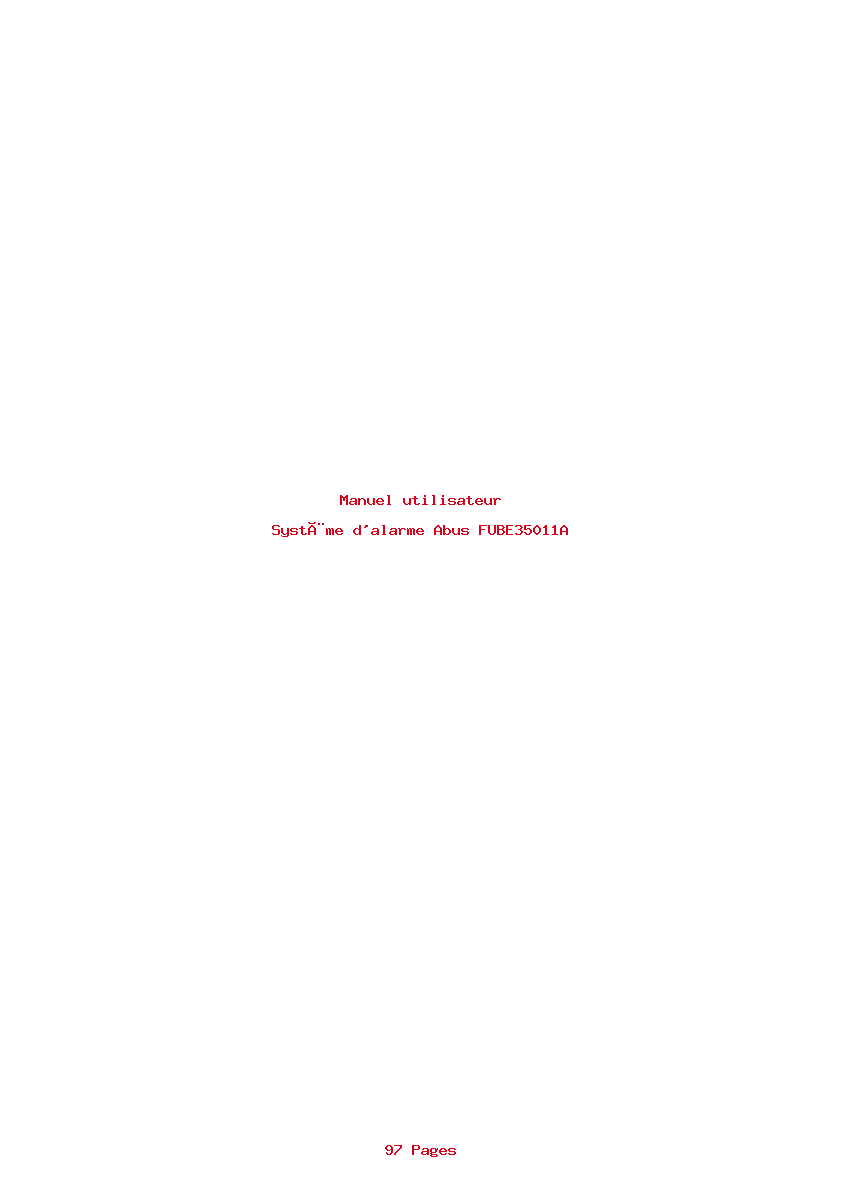 Page 1 de la notice Manuel utilisateur Abus FUBE35011A