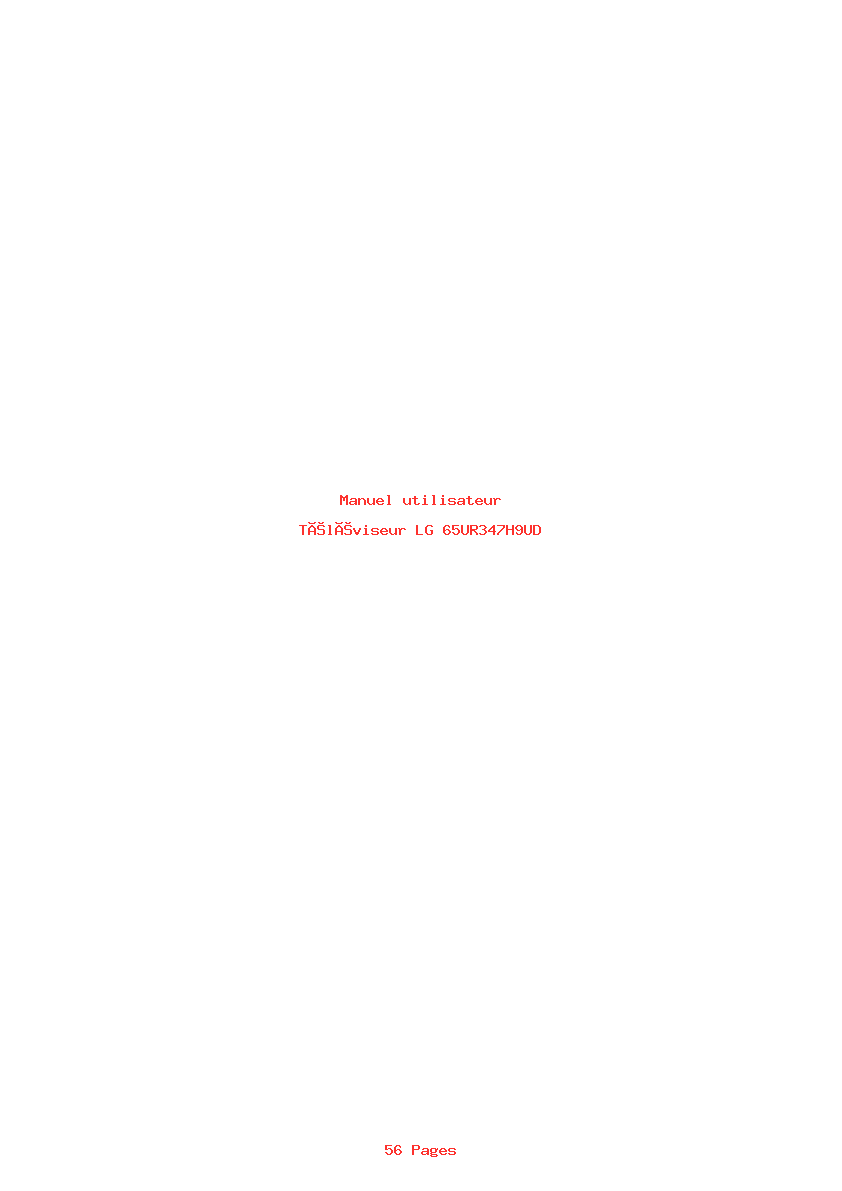 Page 1 de la notice Manuel utilisateur LG 65UR347H9UD