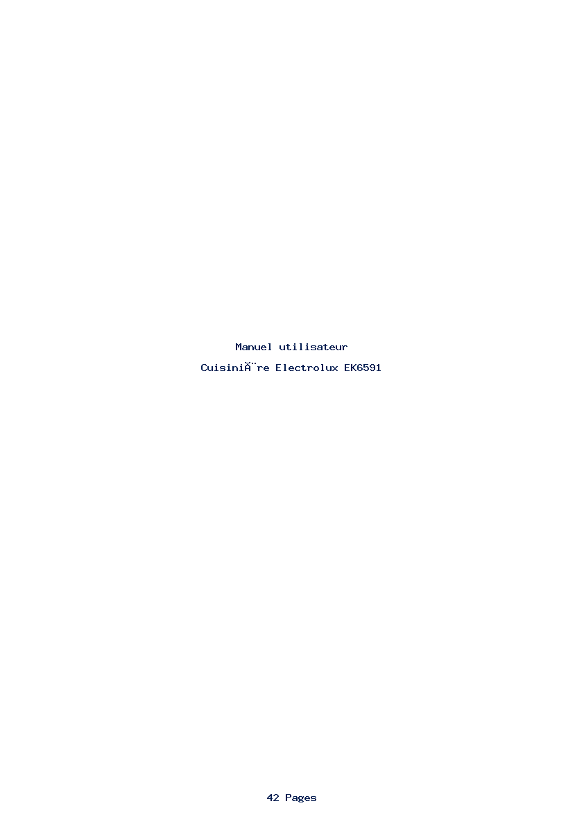Page 1 de la notice Manuel utilisateur Electrolux EK6591
