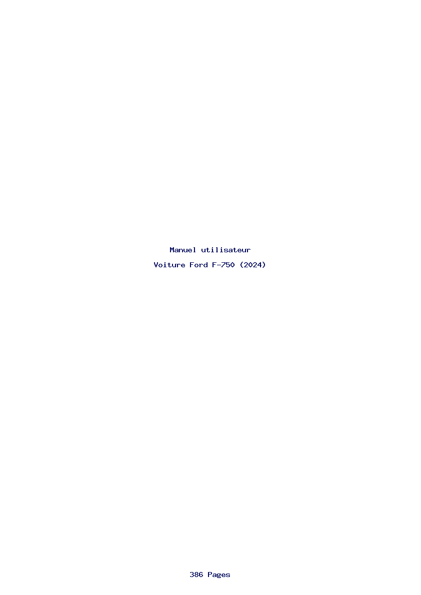 Page 1 de la notice Manuel utilisateur Ford F-750 (2024)
