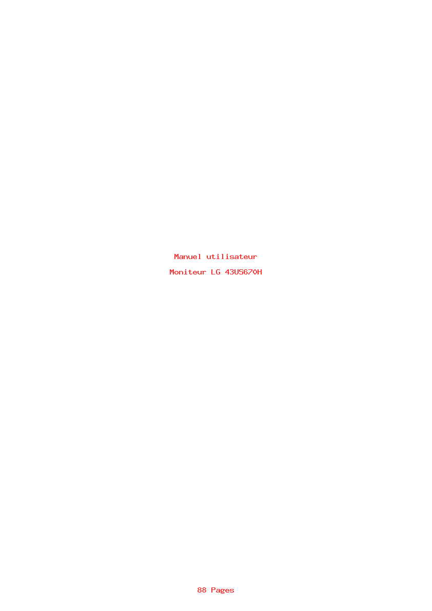 Page 1 de la notice Manuel utilisateur LG 43US670H