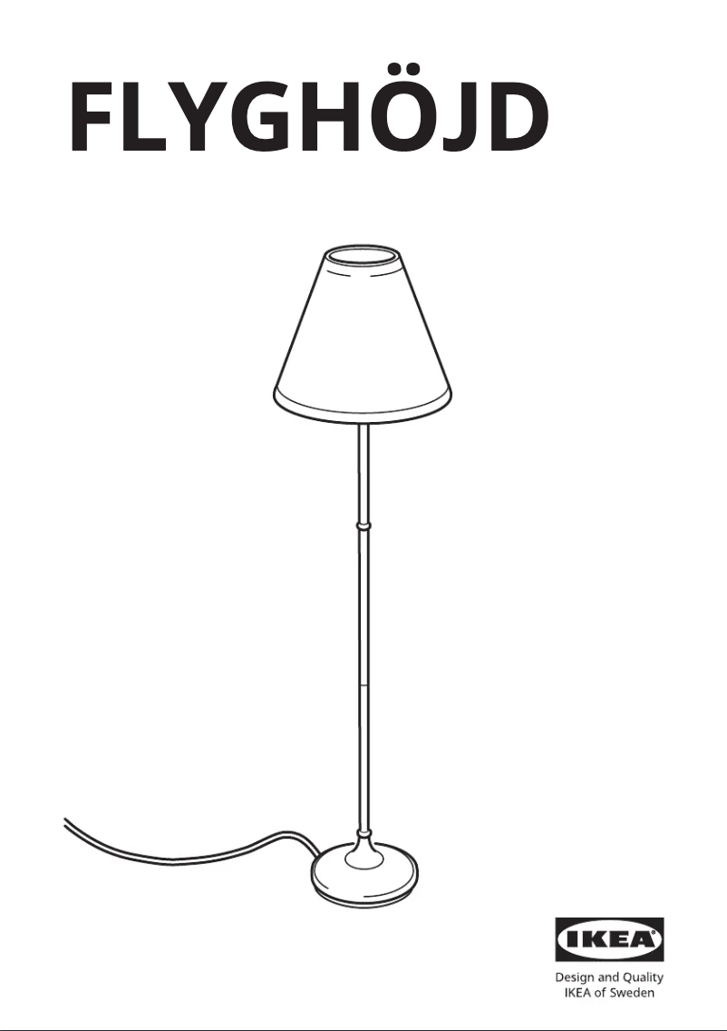 Page 1 de la notice Manuel utilisateur Ikea FLYGHÖJD 205.438.45