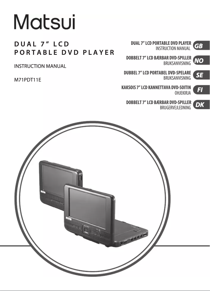 Page 1 de la notice Manuel utilisateur Matsui M71PDT11E