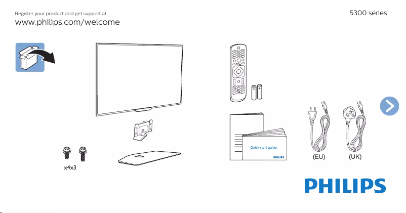 Page n°1 - Guide de démarrage rapide Philips 5300 series 32PFH5300