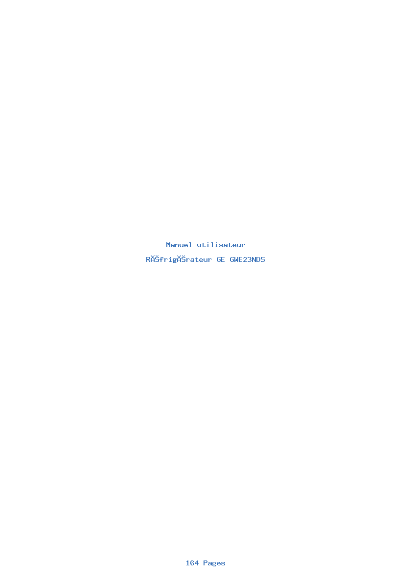 Page 1 de la notice Manuel utilisateur GE GWE23NDS
