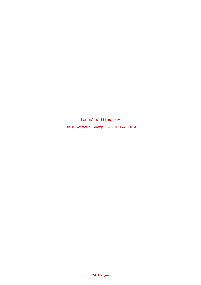 Page 1 de la notice Manuel utilisateur Sharp LC-24CHG5111EW