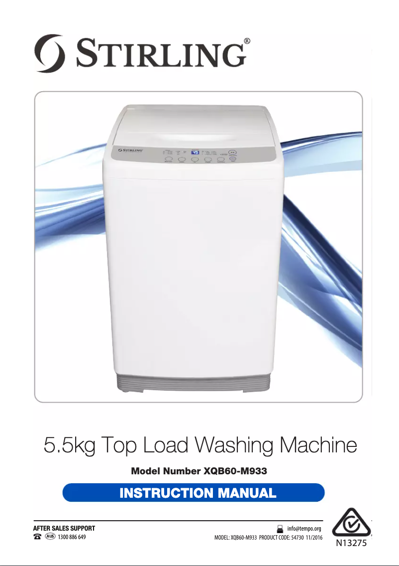 Page 1 de la notice Manuel utilisateur Stirling XQB60-M933