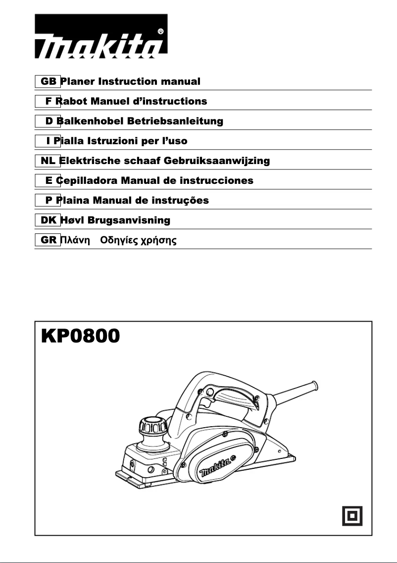 Page 1 de la notice Manuel utilisateur Makita KP0800