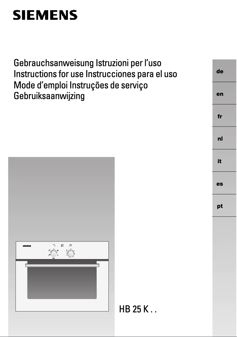 Page 1 de la notice Manuel utilisateur Siemens HB25K55