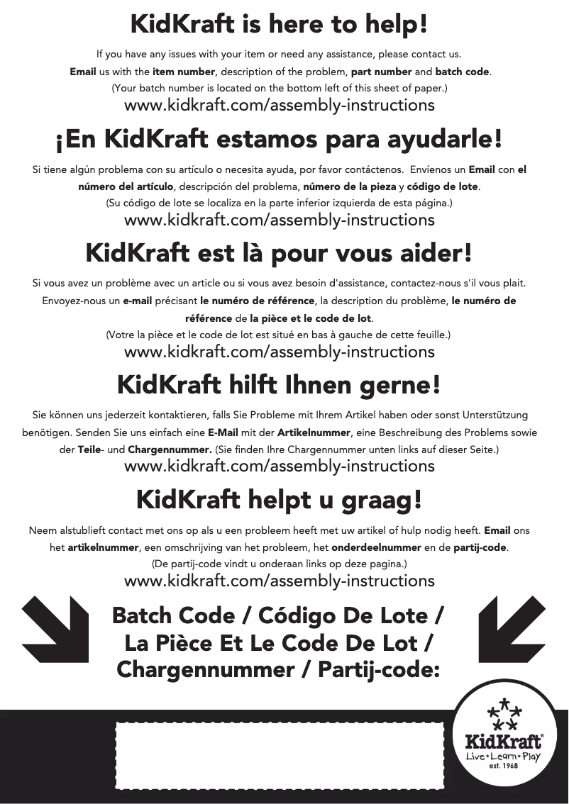 Page 1 de la notice Manuel utilisateur KidKraft 53383