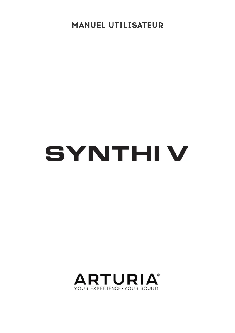 Page 1 de la notice Manuel utilisateur Arturia Synthi V