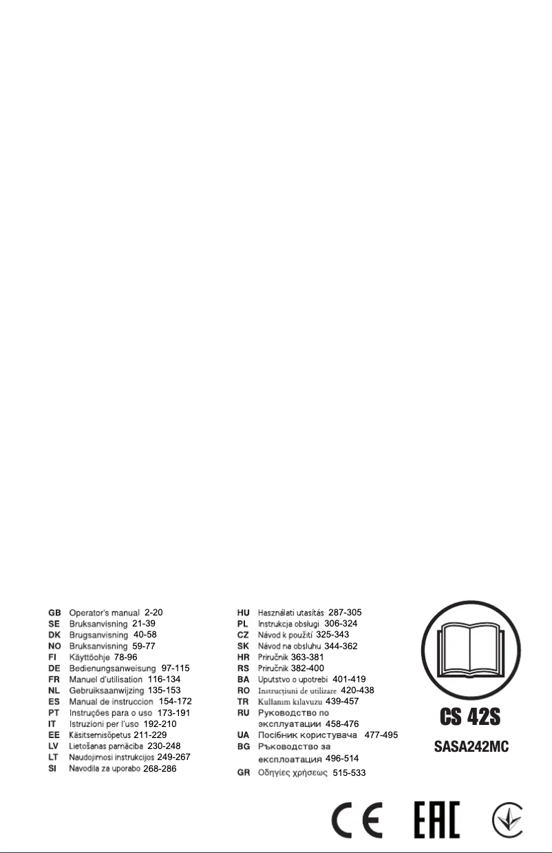 Page 1 de la notice Manuel utilisateur McCulloch CS 42S