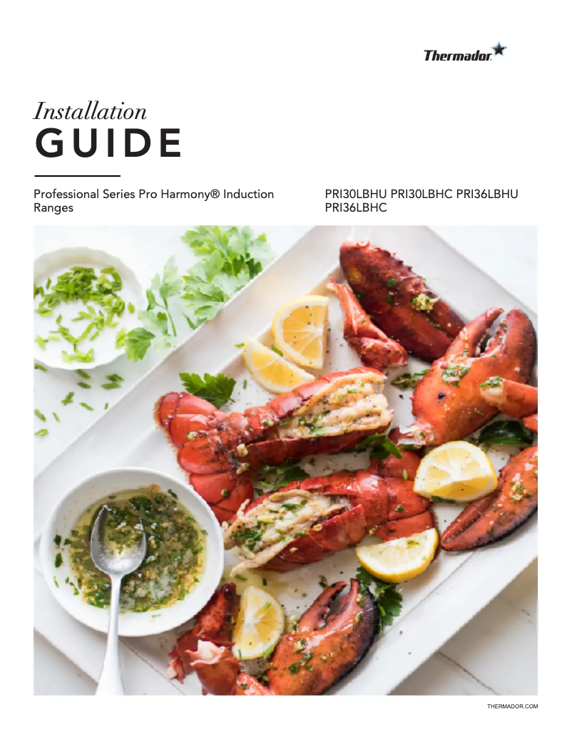 Page 1 de la notice Guide d'installation Thermador PRI30LBHU