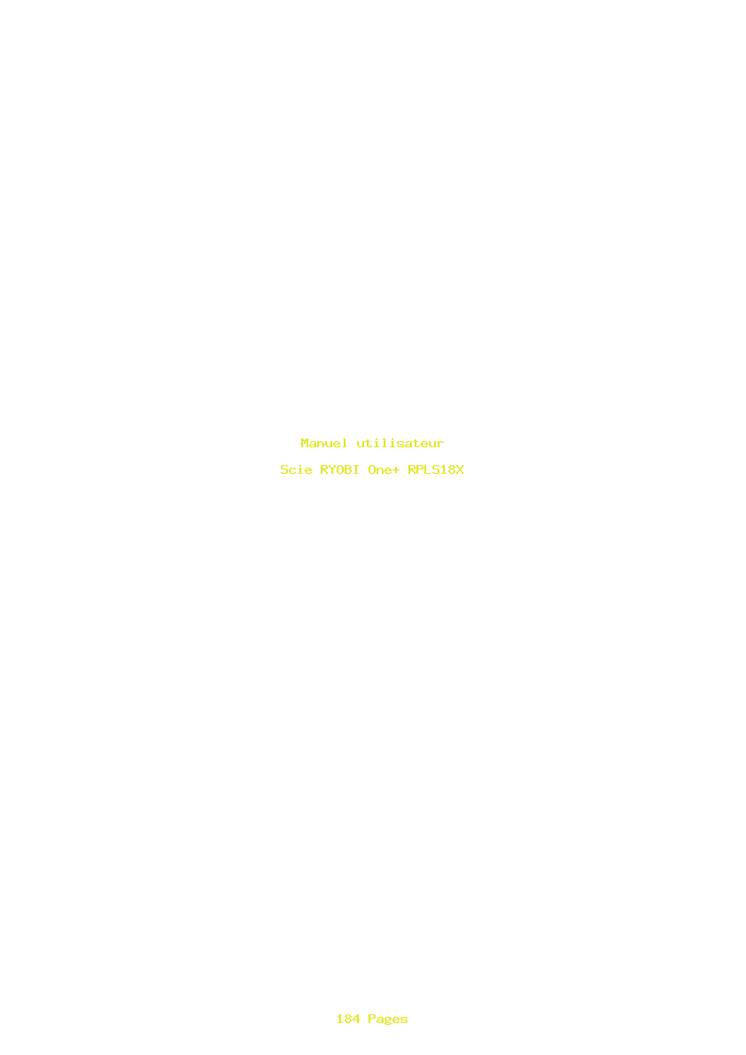 Page 1 de la notice Manuel utilisateur RYOBI One+ RPLS18X