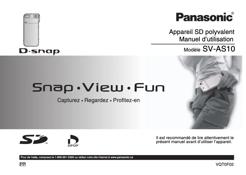 Página 1 del manual Manual de usuario Panasonic SV-AS10