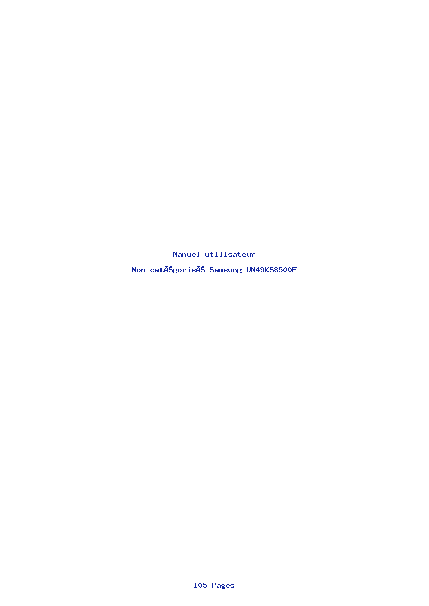 Page 1 de la notice Manuel utilisateur Samsung UN49KS8500F