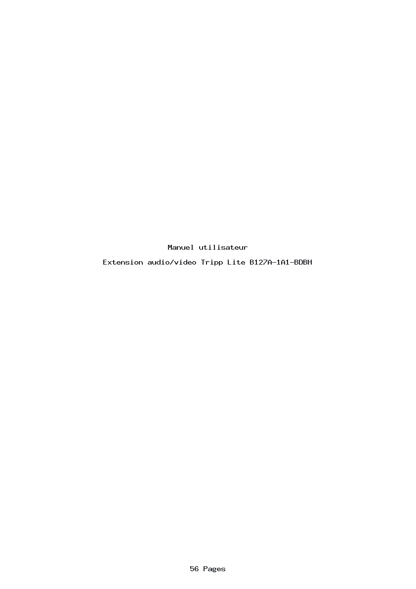 Page 1 de la notice Manuel utilisateur Tripp Lite B127A-1A1-BDBH