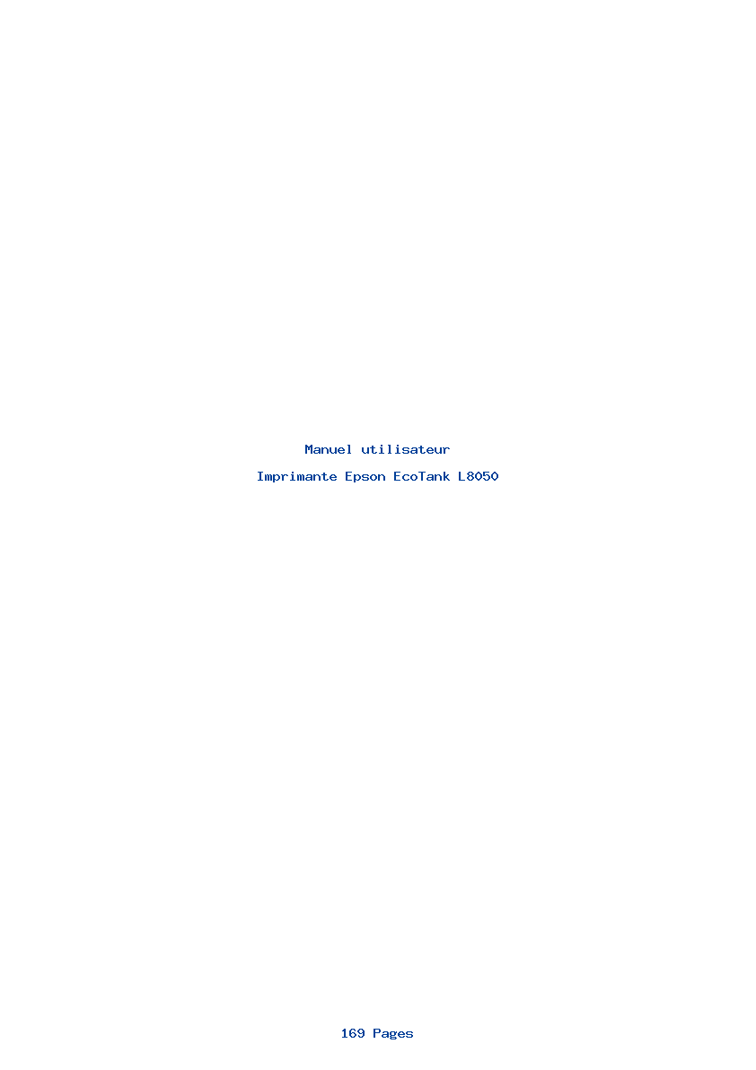 Page 1 de la notice Manuel utilisateur Epson EcoTank L8050