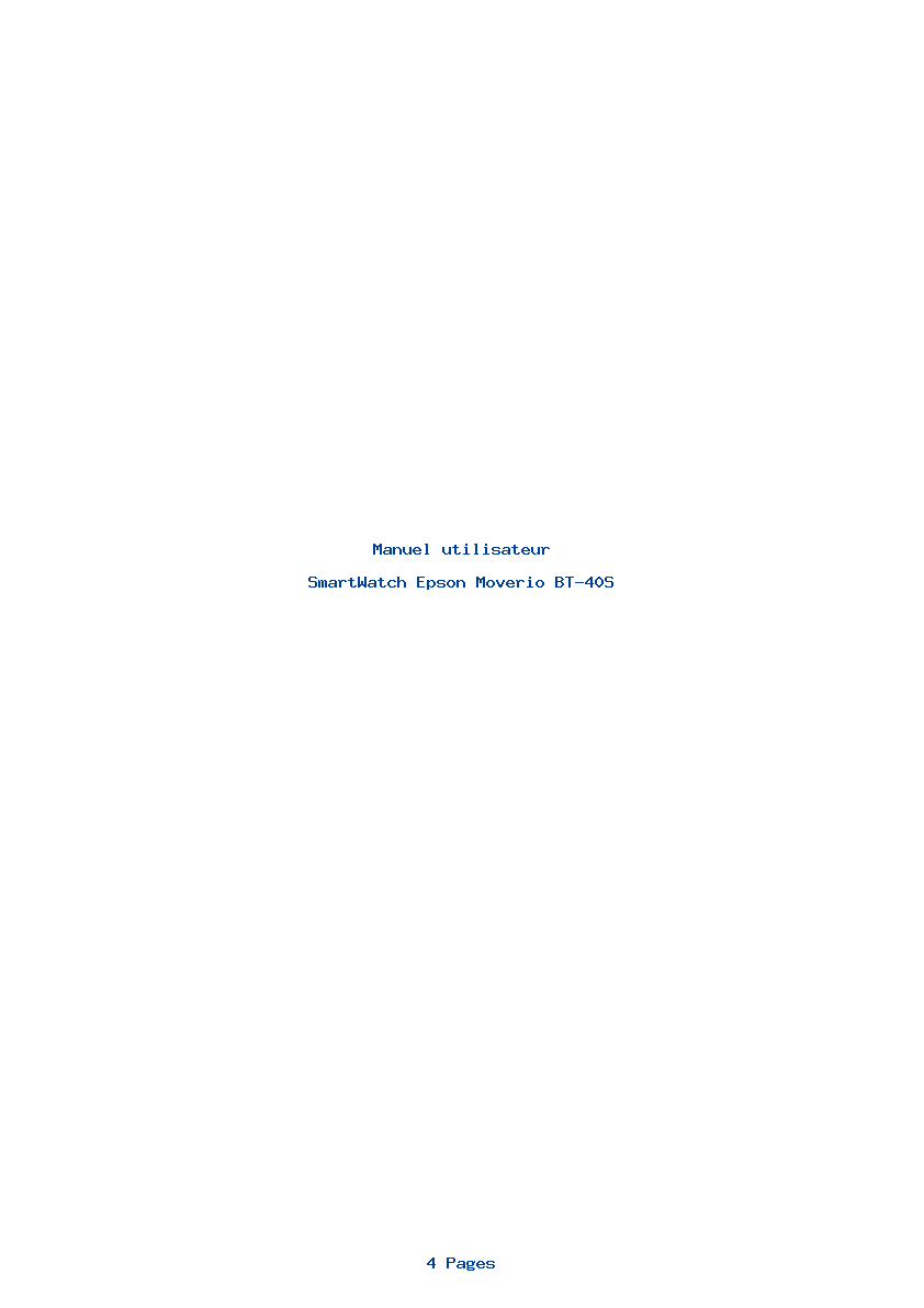 Page 1 de la notice Manuel utilisateur Epson Moverio BT-40S