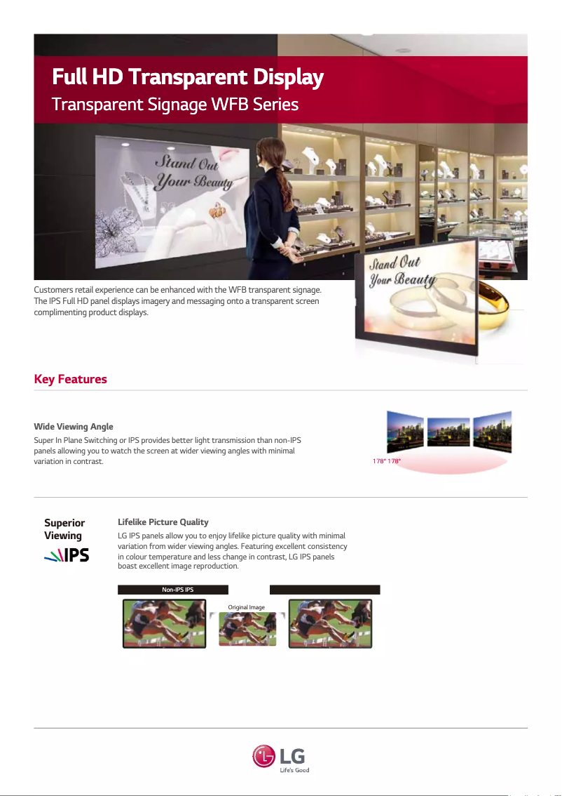 Page 1 de la notice Fiche technique LG 55WFB