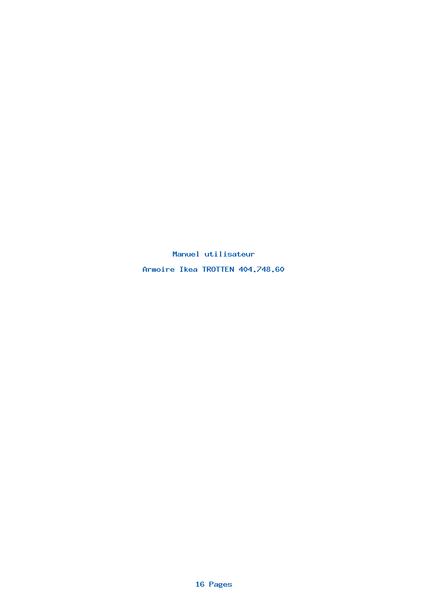 Page 1 de la notice Manuel utilisateur Ikea TROTTEN 404.748.60