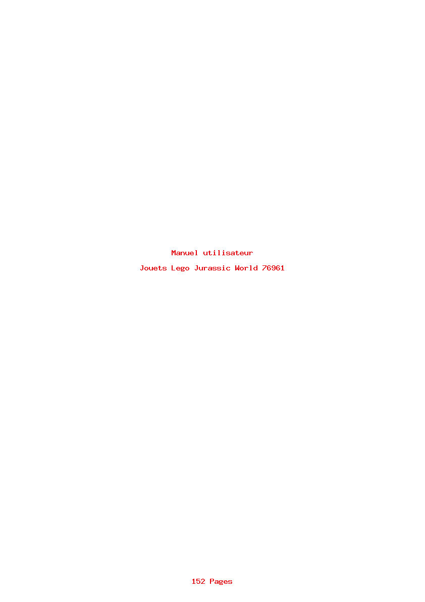 Page 1 de la notice Manuel utilisateur Lego Jurassic World 76961