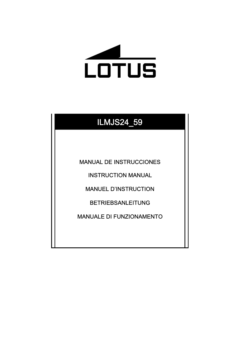 Page 1 de la notice Manuel utilisateur Lotus 10104