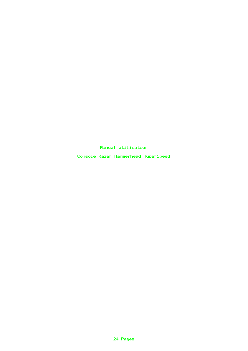 Page 1 de la notice Manuel utilisateur Razer Hammerhead HyperSpeed