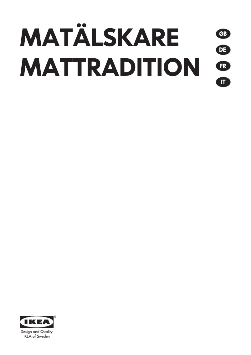 Page 1 de la notice Manuel utilisateur Ikea MATTRADITION 804.117.24