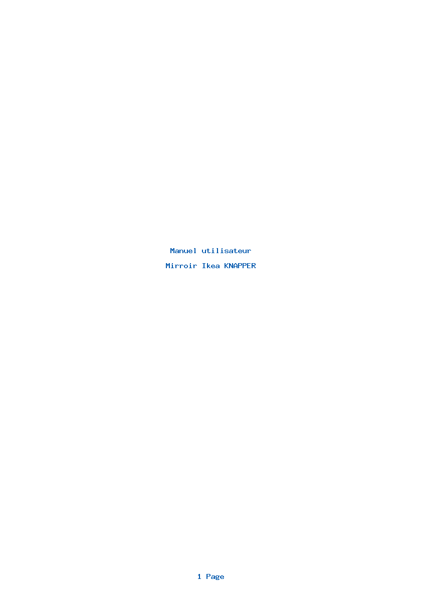 Page 1 de la notice Manuel utilisateur Ikea KNAPPER