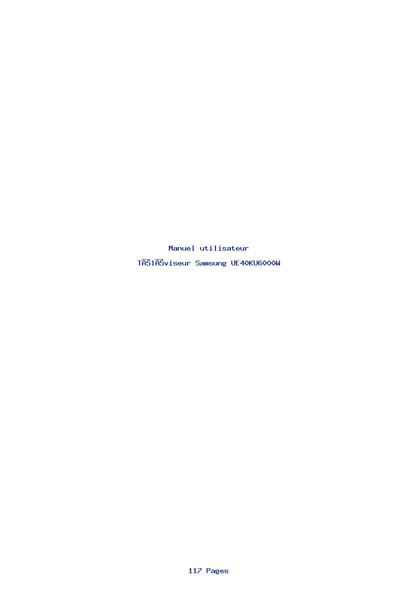 Page 1 de la notice Manuel utilisateur Samsung UE40KU6000W