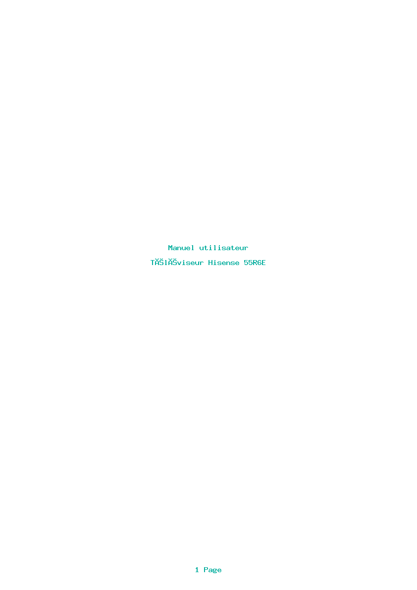 Page 1 de la notice Manuel utilisateur Hisense 55R6E