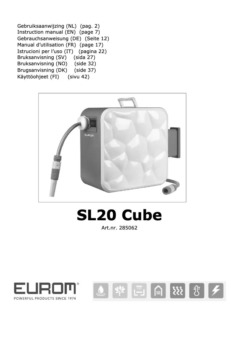 Page 1 de la notice Manuel utilisateur Eurom SL20 Cube