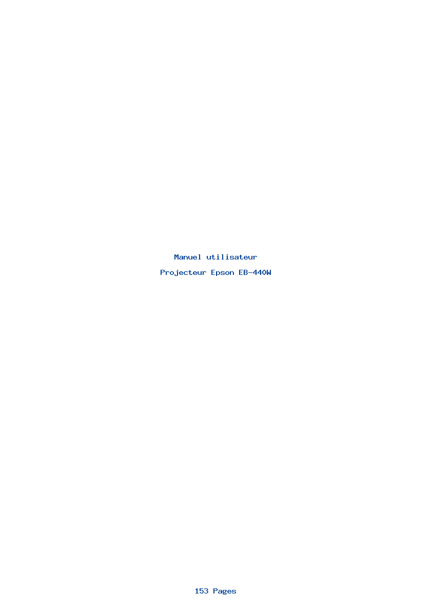 Page 1 de la notice Manuel utilisateur Epson EB-440W