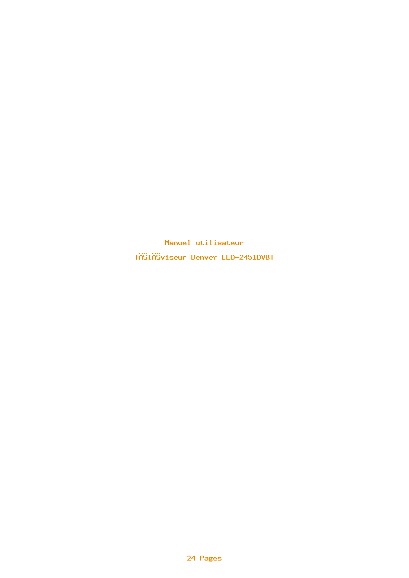 Page 1 de la notice Manuel utilisateur Denver LED-2451DVBT