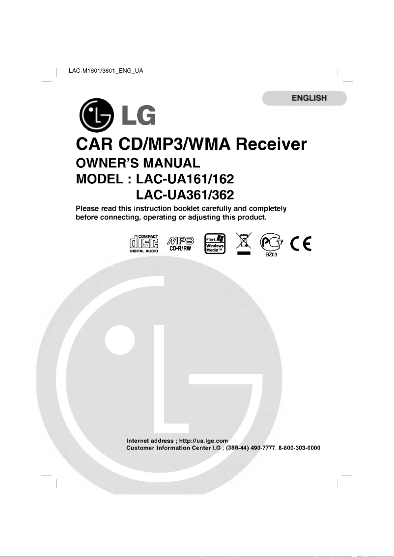Page 1 of the manual User Manual LG LAC-UA161
