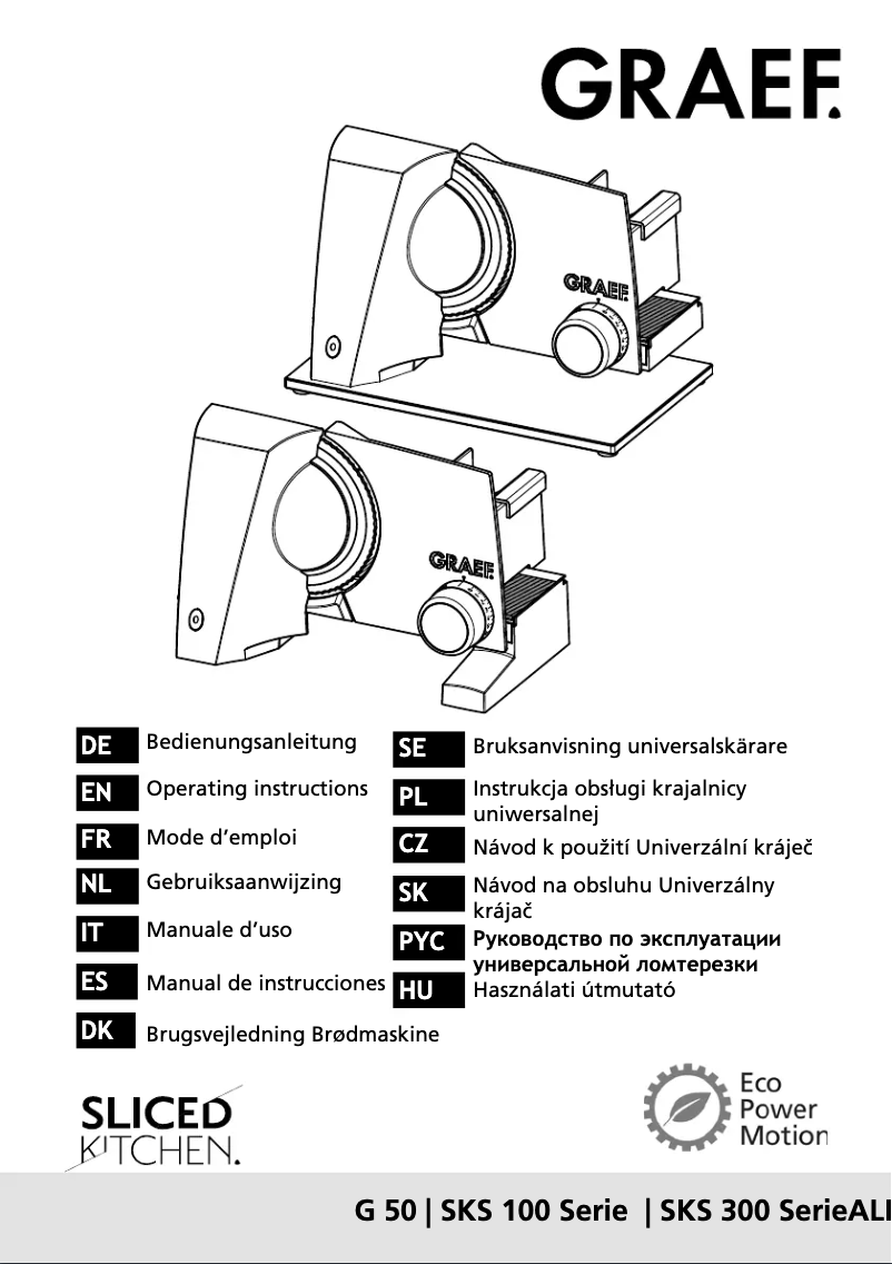 Página 1 del manual Manual de usuario Graef Sliced Kitchen SKS320