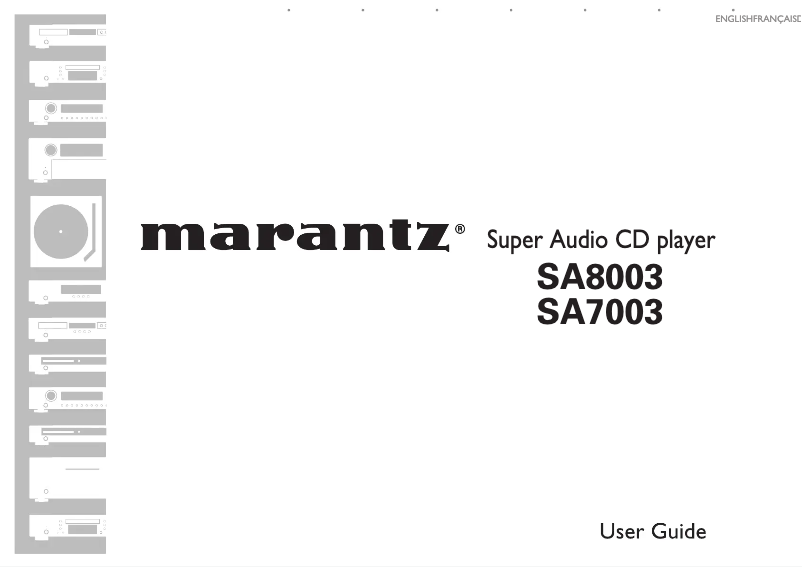 Page 1 de la notice Manuel utilisateur Marantz SA7003/ZIL