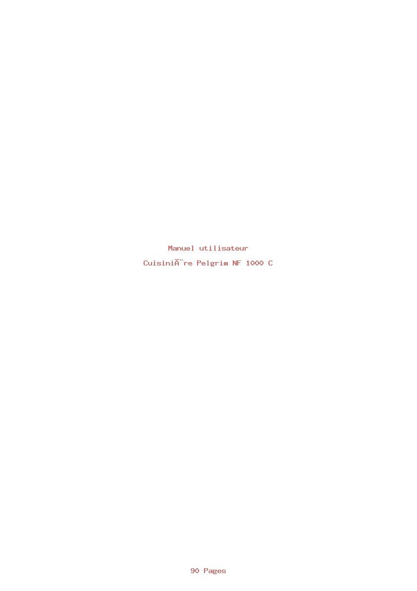 Page 1 de la notice Manuel utilisateur Pelgrim NF 1000 C