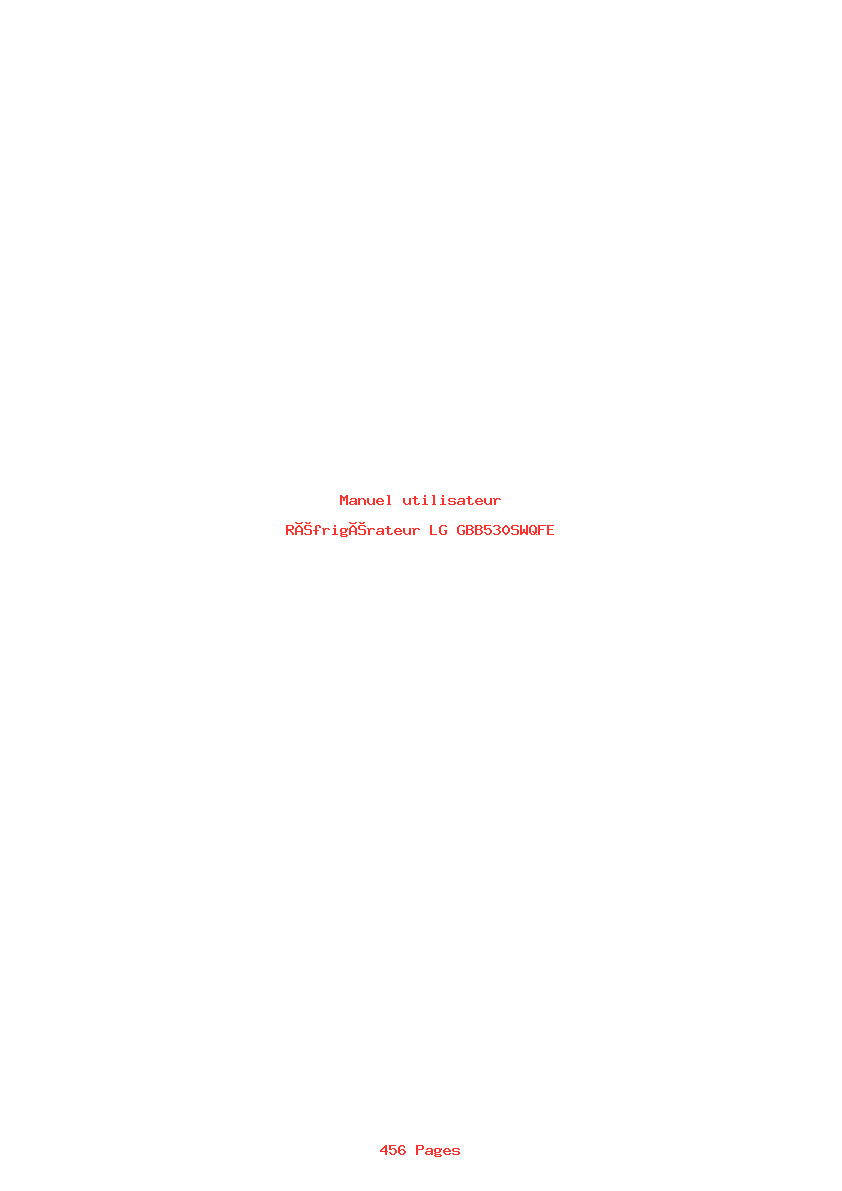 Page 1 de la notice Manuel utilisateur LG GBB530SWQFE