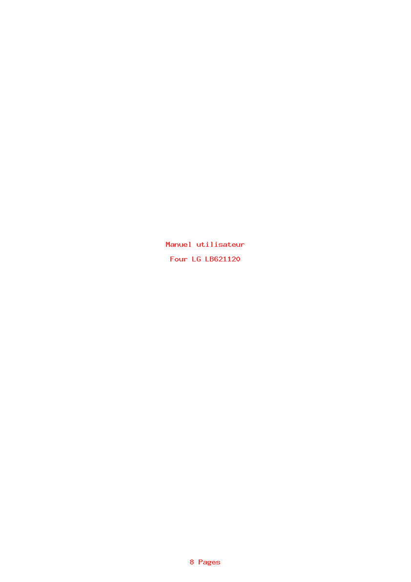 Page 1 de la notice Manuel utilisateur LG LB621120