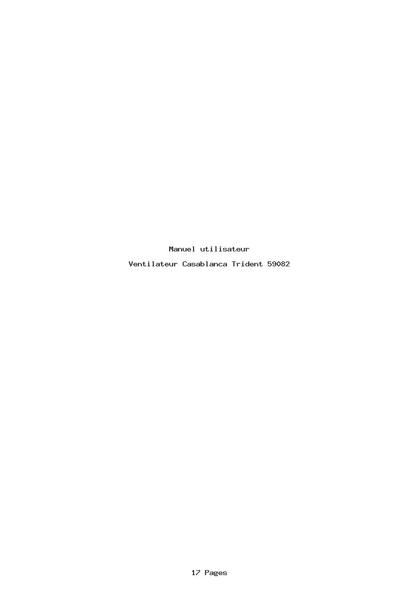 Page 1 de la notice Manuel utilisateur Casablanca Trident 59082