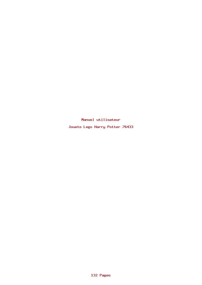 Page 1 de la notice Manuel utilisateur Lego Harry Potter 76433