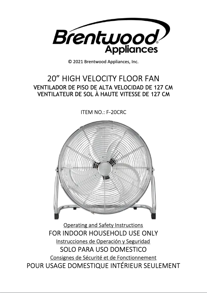 Page 1 de la notice Manuel utilisateur Brentwood F-20CRC
