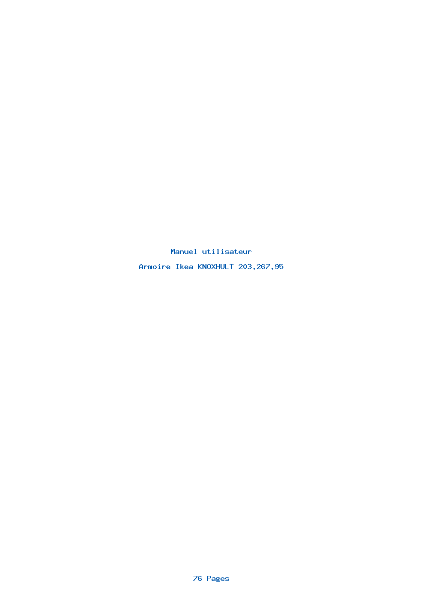 Page 1 de la notice Manuel utilisateur Ikea KNOXHULT 203.267.95