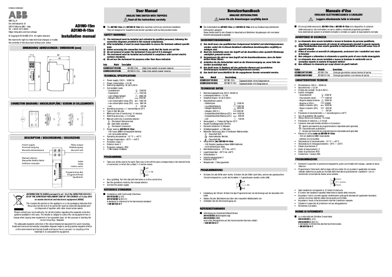 Page 1 de la notice Manuel utilisateur ABB AD1NO-R-15m