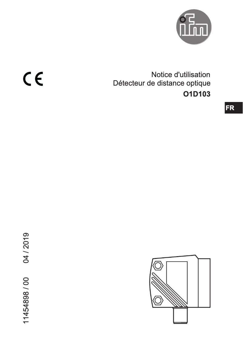 Page 1 de la notice Manuel utilisateur IFM O1D103
