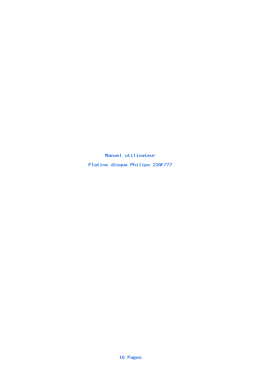Page 1 de la notice Manuel utilisateur Philips 22AF777