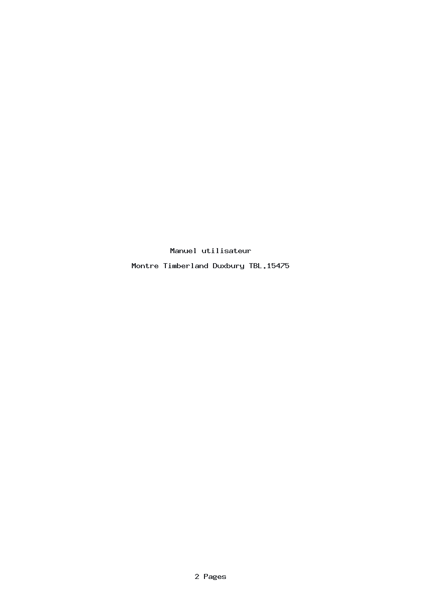 Page 1 de la notice Manuel utilisateur Timberland Duxbury TBL.15475